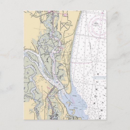 Eaux de navigation de Amelia Island Florida Carte  (Devant)