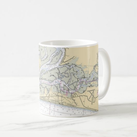 Eaux de navigation de l'île Amelia Floride Mug (Devant droit)