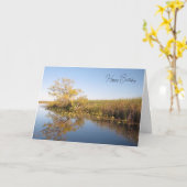 Eaux réfléchissantes - Carte d'anniversaire (Fleur jaune)