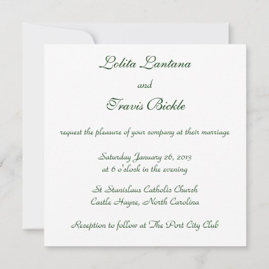 Eaux vertes Faire-part de mariage de monogramme ce (Dos)