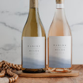 eb | Waterverf bruiloft aan de kust Wijn Etiket