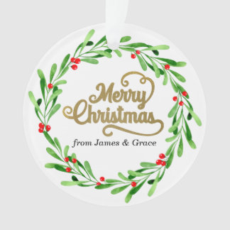 eBay Elegant Gold Merry - kerstfeestdag Foto Ornament