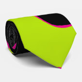 Ebb and Flow 2 in Lime Green, Hot Pink & Black Stropdas (Opgerold)