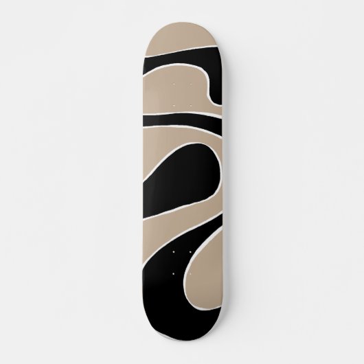 Ebb and Flow 2 in Taupe, Black, and White Skateboard (Voorkant)