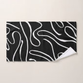 Ebb and Flow 2 - Zwart op witte badhanddoekset Bad Handdoek (Handdoek)