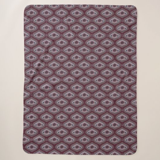 Ebb and Flow Maroon Motief Sherpa Dekbed Deken (Voorkant)