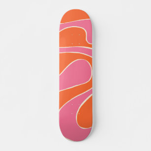 Ebb en Flow 2 in roze, Sinaasappel en crème Skateboard