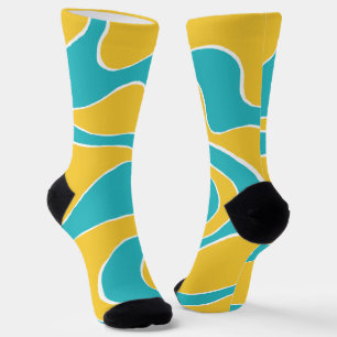 Ebb en Flow 2 in Turquoise en Geel Sokken