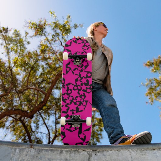 Ebb en Flow 2 in zwart en magenta Skateboard (Buiten 1)