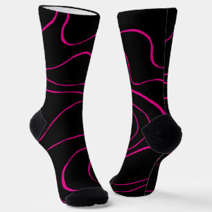 Ebb en Flow 2 - Magenta en Zwart Sierkussen Sokken