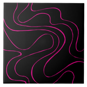 Ebb en Flow 2 - Magenta en Zwart Tegeltje