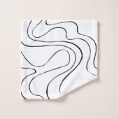 Ebb en Flow 2 - zwart en wit Bad Handdoek (Wasdoekje)