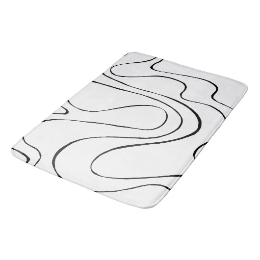 Ebb en Flow 2 - zwart en wit Badmat (Gekanteld)