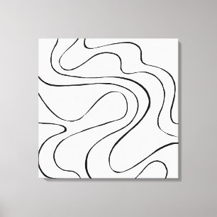 Ebb en Flow 2 - zwart en wit Canvas Afdruk