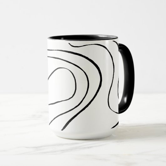 Ebb en Flow 2 - zwart en wit Mok (Voorkant rechts)