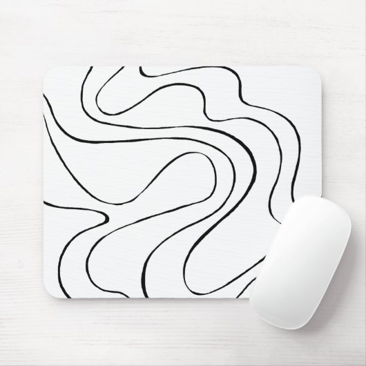 Ebb en Flow 2 - zwart en wit Muismat (Met muis)