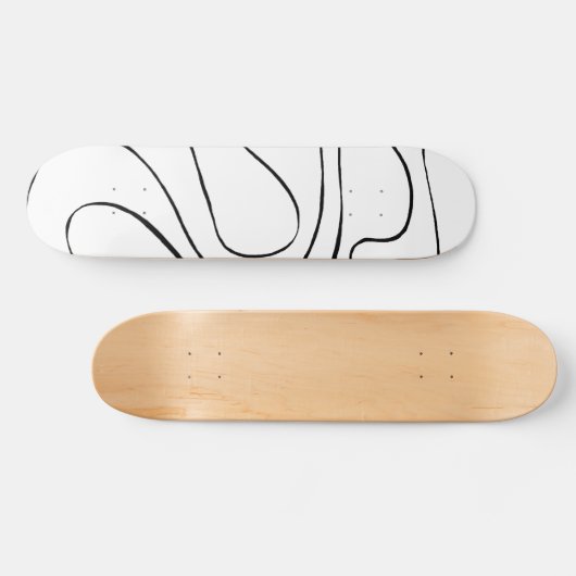 Ebb en Flow 2 - zwart en wit Skateboard (Horizontaal)