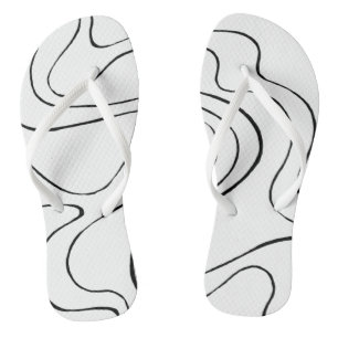 Ebb en Flow 2 - zwart en wit Teenslippers