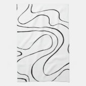 Ebb en Flow 2 - zwart en wit Theedoek (Verticaal)