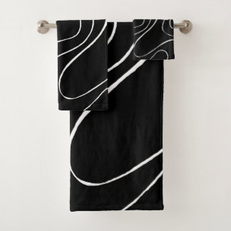 Ebb en Flow 2 - zwart op wit Bad Handdoek
