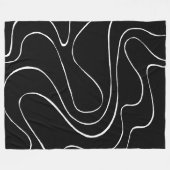 Ebb en Flow 2 - zwart op wit Fleece Deken (Voorkant (Horizontaal))