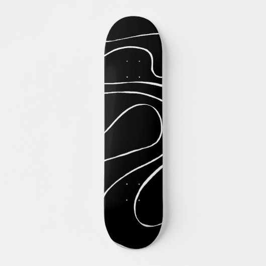 Ebb en Flow 2 - zwart op wit Skateboard (Voorkant)