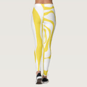 Ebb en Flow 4 in citroengeel en wit Leggings (Achterkant)