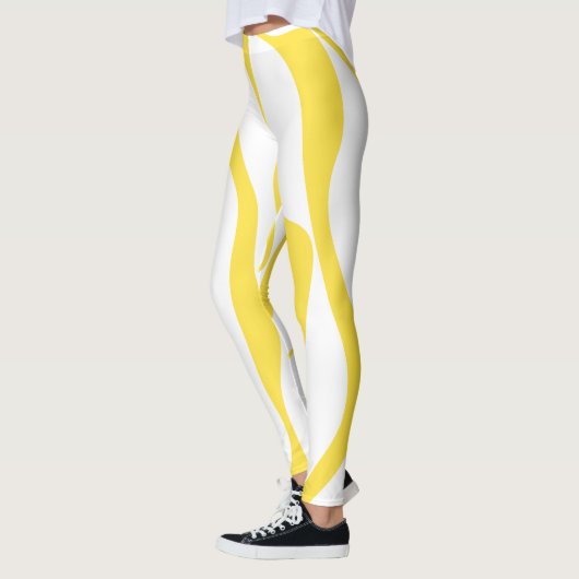 Ebb en Flow 4 in citroengeel en wit Leggings (Links)