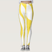 Ebb en Flow 4 in citroengeel en wit Leggings (Voorkant)