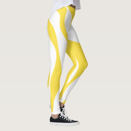 Ebb en Flow 4 in citroengeel en wit Leggings (Rechts)