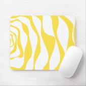 Ebb en Flow 4 in citroengeel en wit Muismat (Met muis)