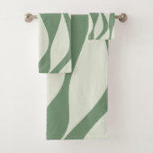 Ebb en Flow 4 in groen Bad Handdoek (Insitu)