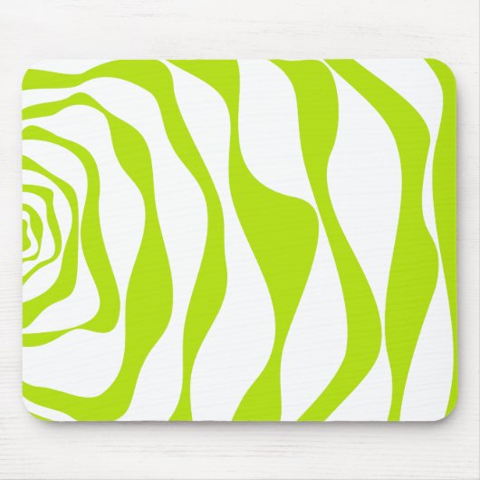 Ebb en Flow 4 in Lime Groen en Wit Muismat (Voorkant)