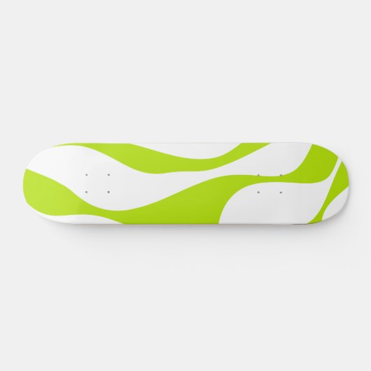 Ebb en Flow 4 in Lime Groen en Wit Skateboard (Horizontaal)