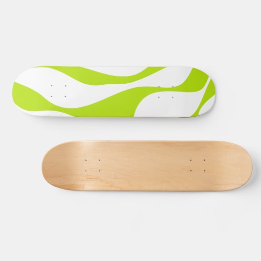Ebb en Flow 4 in Lime Groen en Wit Skateboard (Horizontaal)
