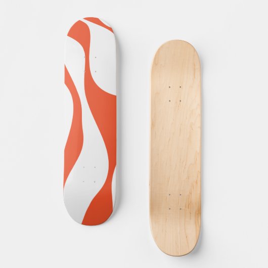 Ebb en Flow 4 in Sinaasappel en wit Skateboard (Voorkant)