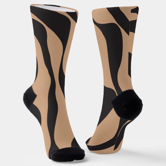 Ebb en Flow 4 in Tan en Zwart Sokken (Gebogen)