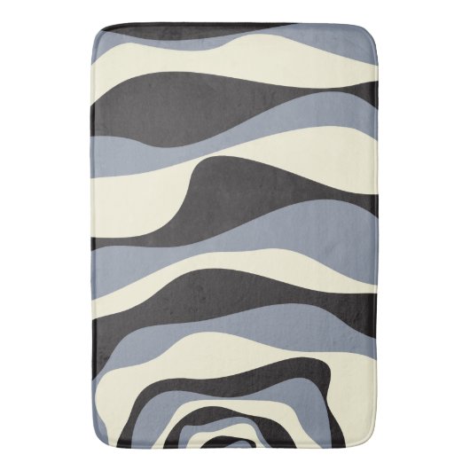 Ebb en Flow 4 in Zwart, Grijs, en Cream Badmat (Voorkant Verticaal)