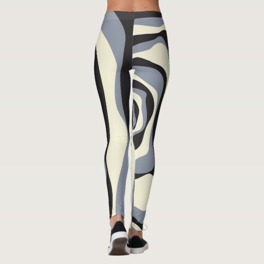 Ebb en Flow 4 in Zwart, Grijs, en Cream Leggings (Achterkant)