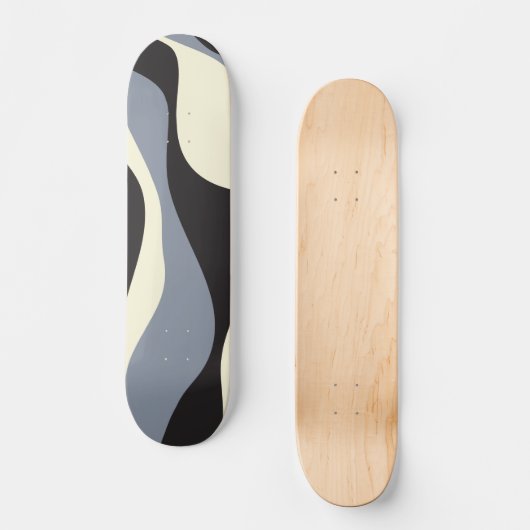 Ebb en Flow 4 in Zwart, Grijs, en Cream Skateboard (Voorkant)