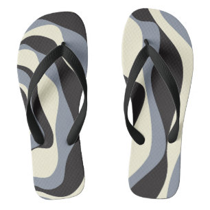 Ebb en Flow 4 in Zwart, Grijs, en Cream Teenslippers