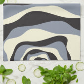 Ebb en Flow 4 in Zwart, Grijs, en Cream Theedoek (Gevouwen)