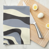 Ebb en Flow 4 in Zwart, Grijs, en Cream Theedoek (Quarter Fold)