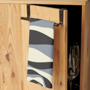 Ebb en Flow 4 in Zwart, Grijs, en Cream Theedoek