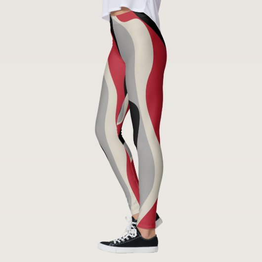 Ebb en Flow 4 - Rood, grijs, zwart en bonwit Leggings (Links)