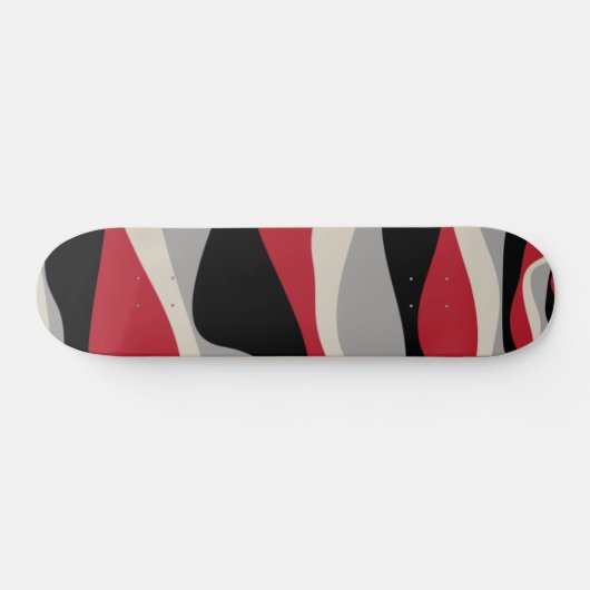 Ebb en Flow 4 - Rood, grijs, zwart en bonwit Skateboard (Horizontaal)