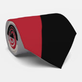 Ebb en Flow 4 - Rood, grijs, zwart en bonwit Stropdas (Opgerold)