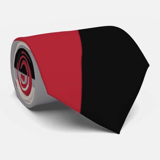 Ebb en Flow 4 - Rood, grijs, zwart en bonwit Stropdas (Opgerold)