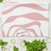 Ebb en Flow 4 - Roze en Wit Theedoek (Gevouwen)