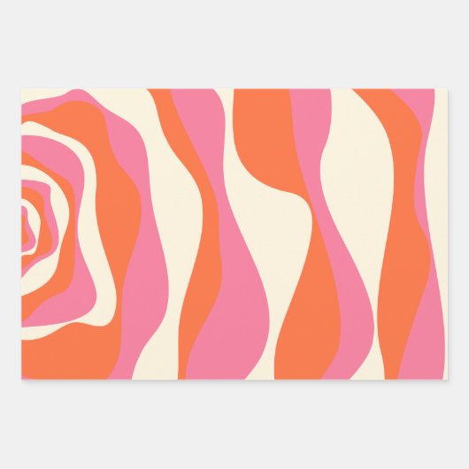 Ebb en Flow 4 - Roze, Sinaasappel en Crème Inpakpapier Vel (Voorkant 2)